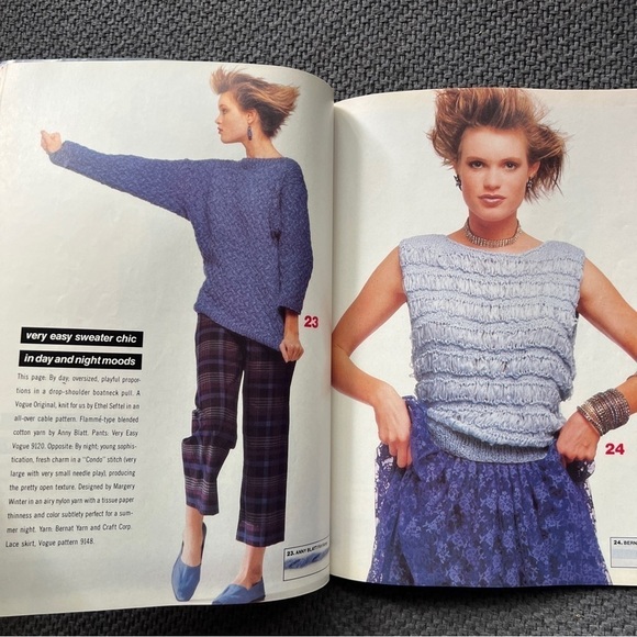 80s Vogue Knitting International Magazines Designer Knit Patterns Instructions - Picture 8 of 15